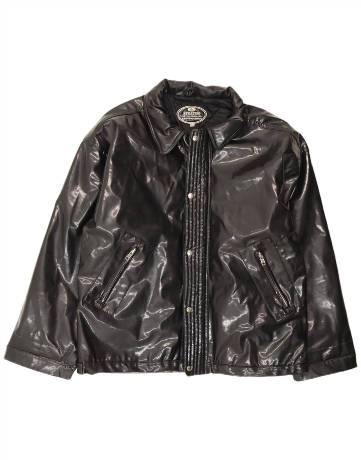 Jaqueta bomber masculina vintage UK 44 2XL preta