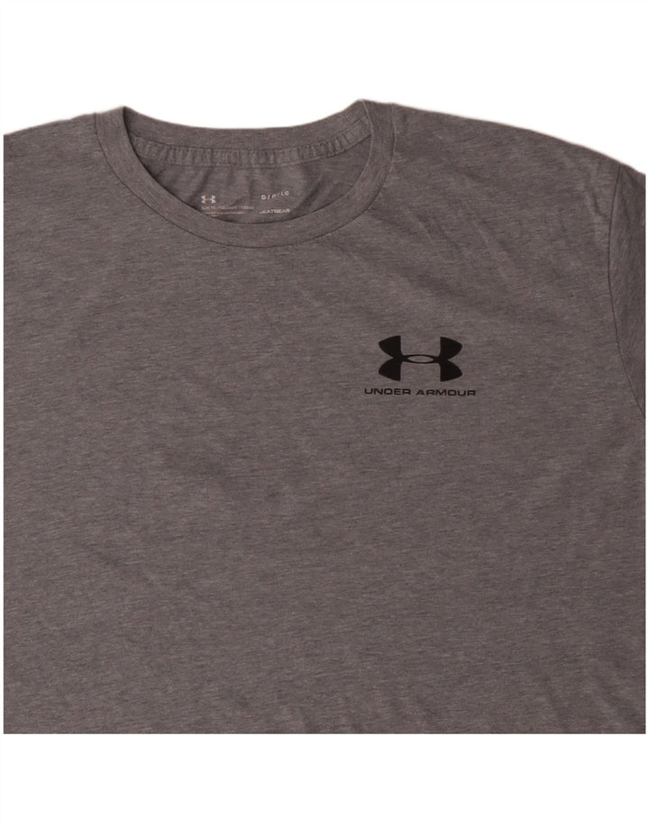 UNDER ARMOUR Masculino Heat Gear Top manga comprida grande algodão cinza
