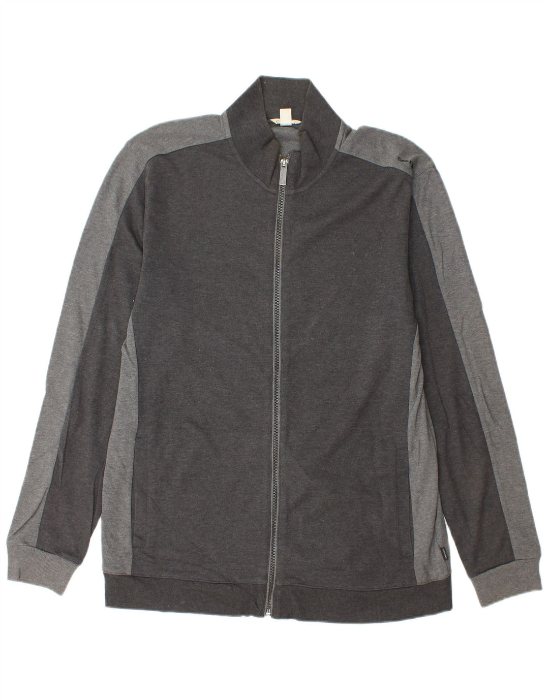 CALVIN KLEIN Jaqueta masculina de agasalho grande algodão cinza