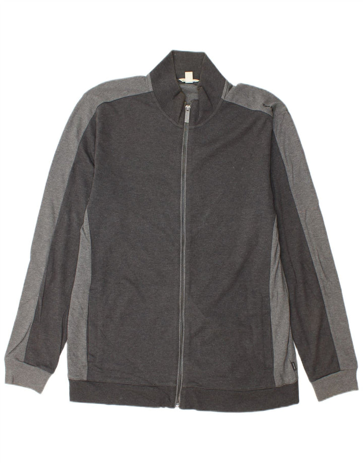CALVIN KLEIN Jaqueta masculina de agasalho grande algodão cinza