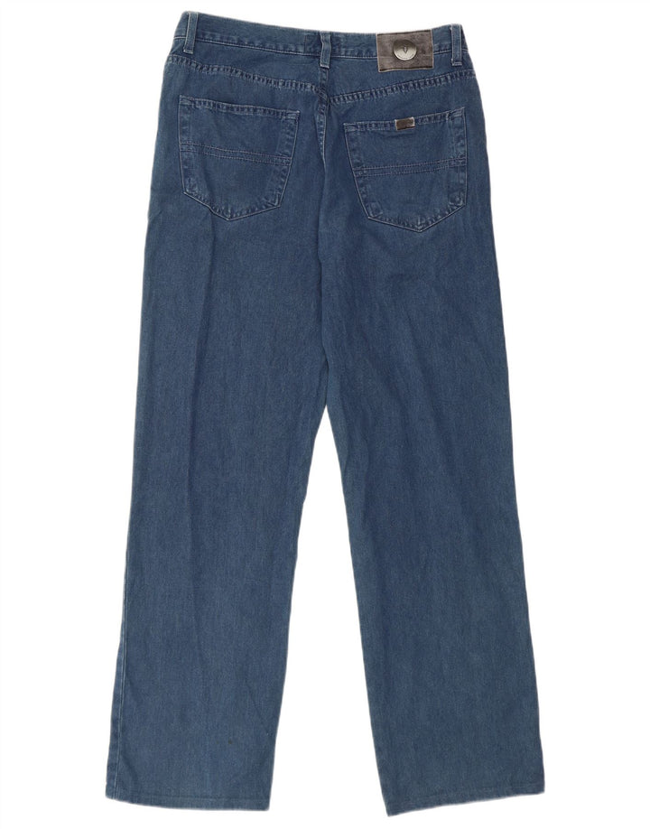 Trussardi Mens Straight Jeans W33 L30 Azul Algodão