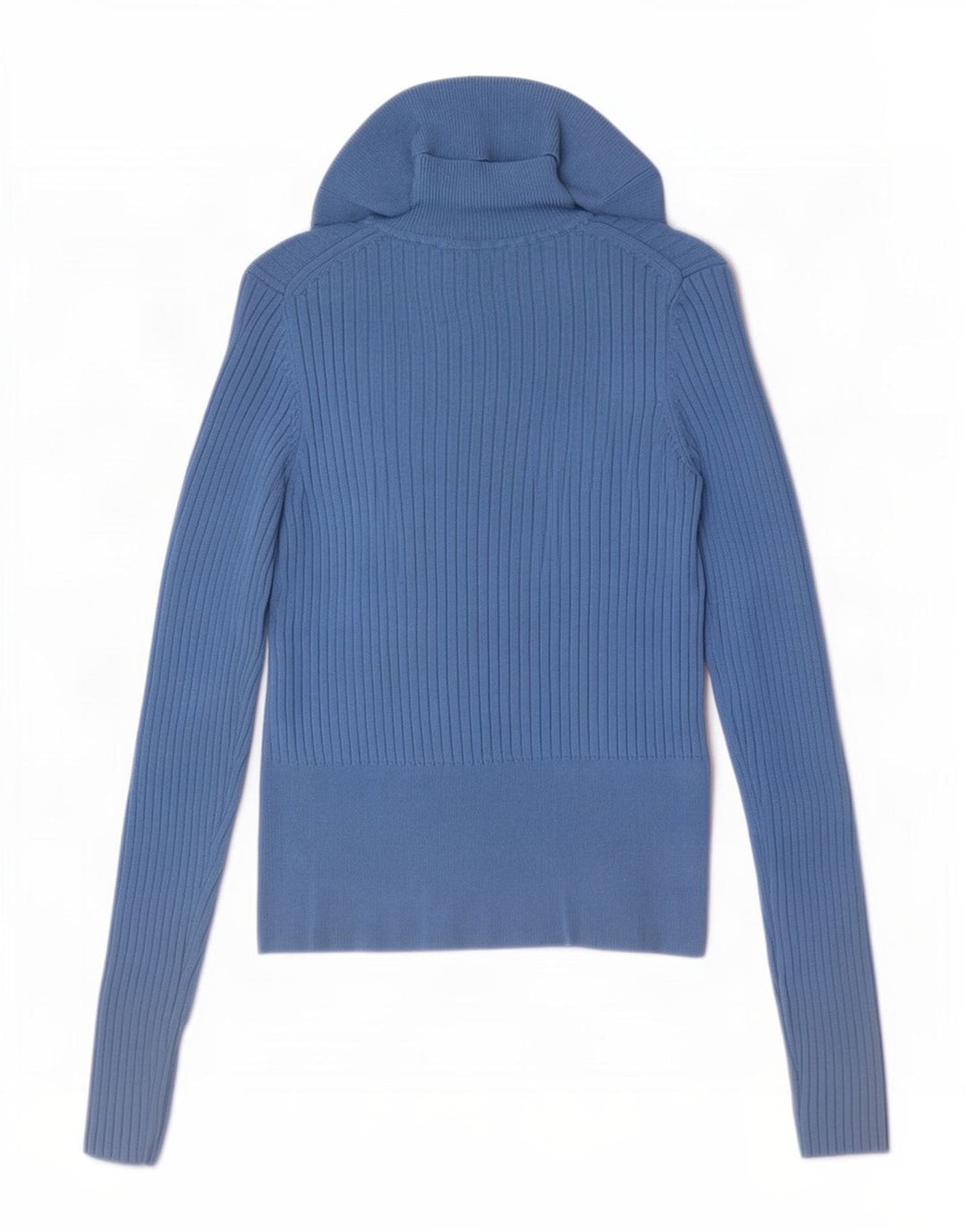 Zara Suéter feminino cropped com gola redonda Reino Unido 8 pequeno azul viscose