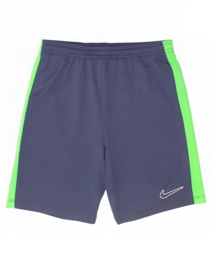 Shorts esportivos Nike Boys 12-13 anos grande azul colorblock poliéster