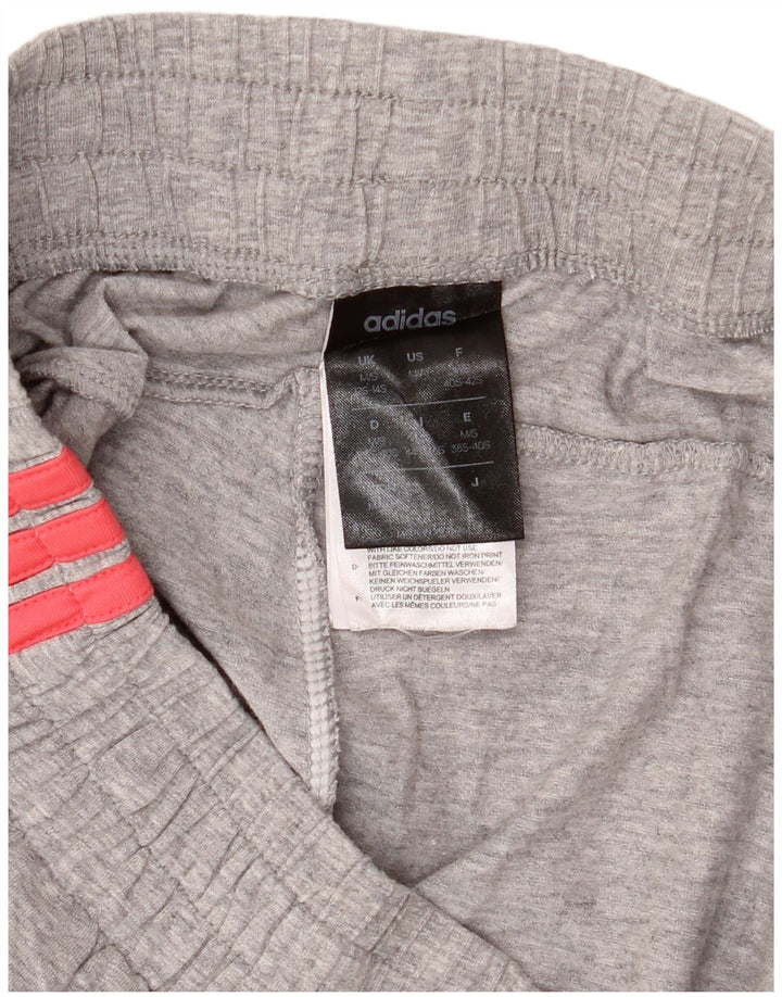 Calças de treino femininas Adidas Joggers UK 12/14 cinza médio algodão