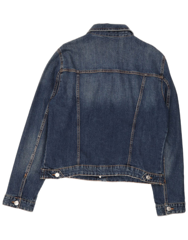 Jaqueta Jeans Feminina Zara Reino Unido 18 XL Azul Algodão