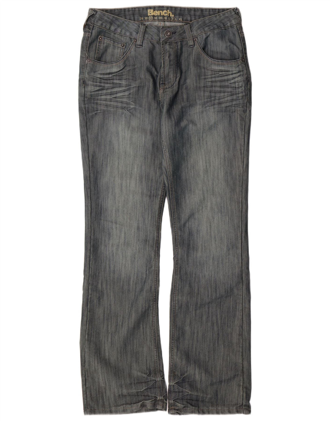 BENCH Masculino Regular Fit Bootcut Jeans W32 L31 Azul Algodão