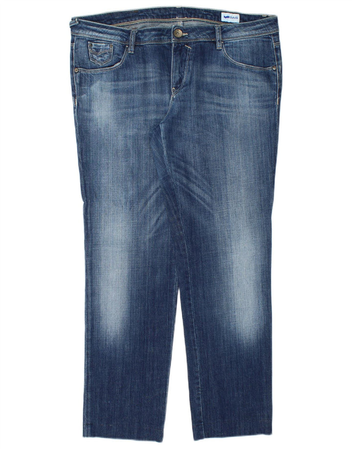 Calça jeans reta feminina GAS W33 L28 algodão azul