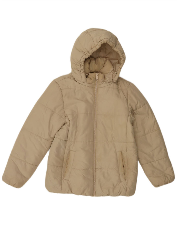Jaqueta feminina acolchoada com capuz Marks & Spencer UK 12 médio off white