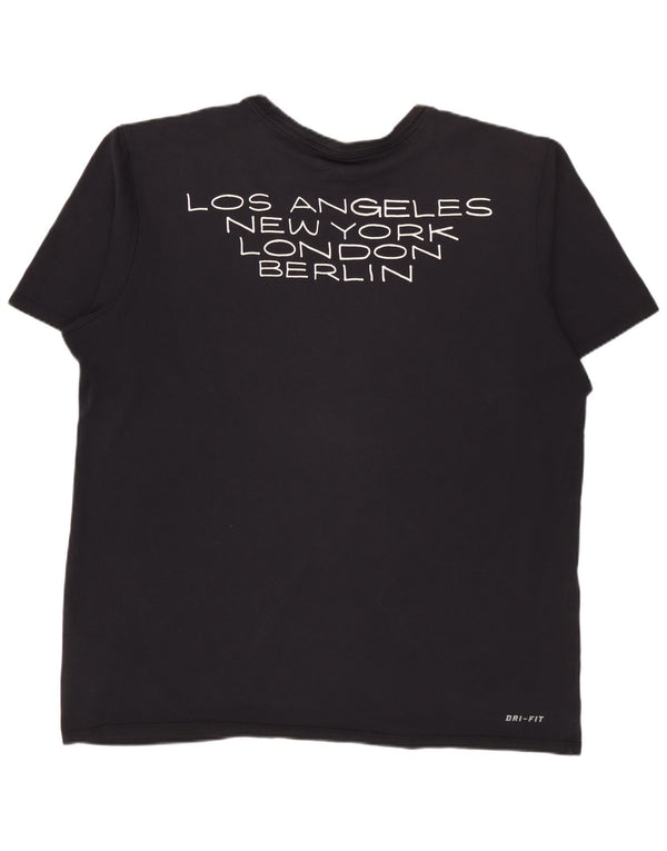 Camiseta masculina NIKE com corte atlético gráfico grande algodão preto