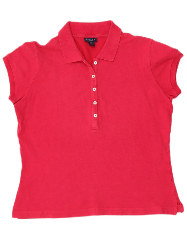 Camisa polo feminina Gant Reino Unido 14 grande algodão vermelho