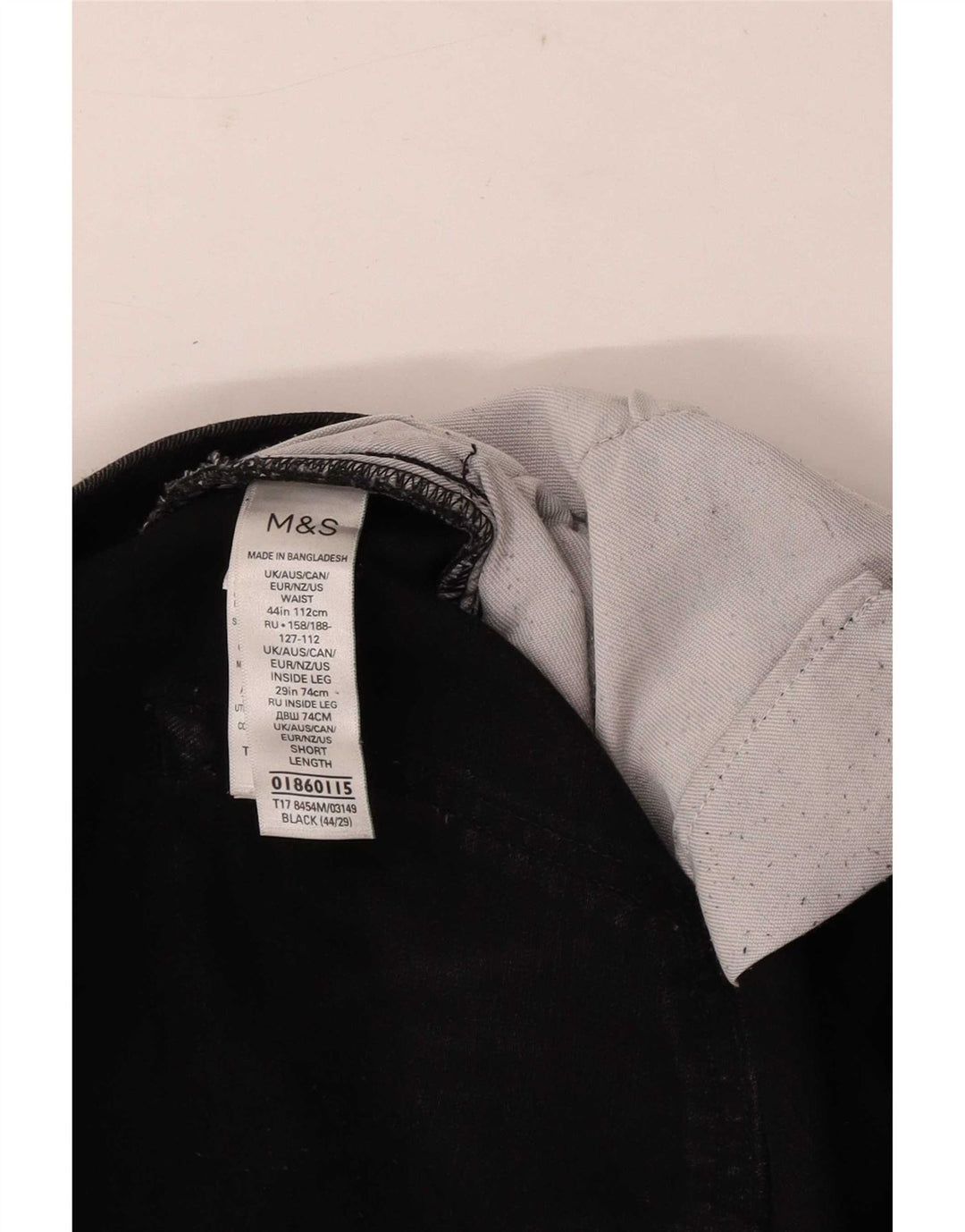 Jeans retos masculinos Marks & Spencer W44 L29 algodão preto