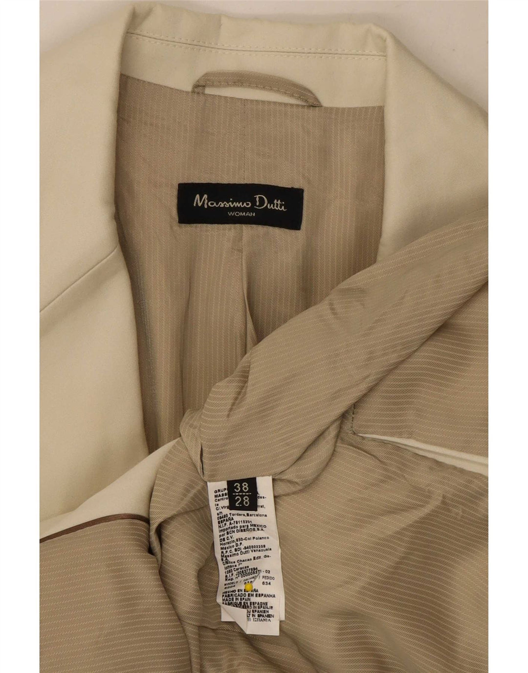 Jaqueta blazer masculina Massimo Dutti com 2 botões UE 38 pequena algodão branco