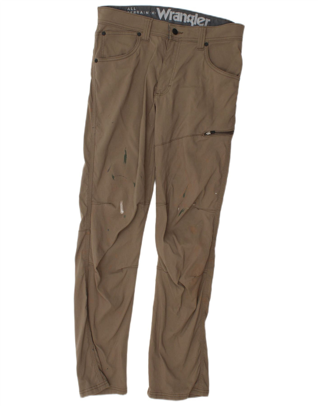 Calça cargo masculina Wrangler reta W30 L30 cáqui nylon