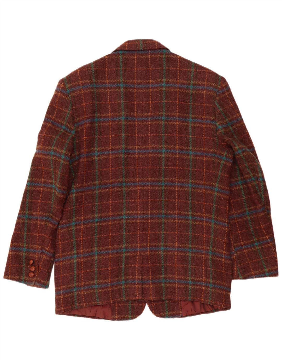 Jaqueta Blazer Sisley Masculina com 2 Botões Reino Unido 42 XL Borgonha Xadrez Clássico
