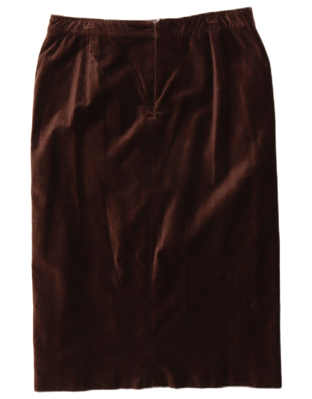 Saia reta de veludo feminino Max Mara W30 algodão marrom médio