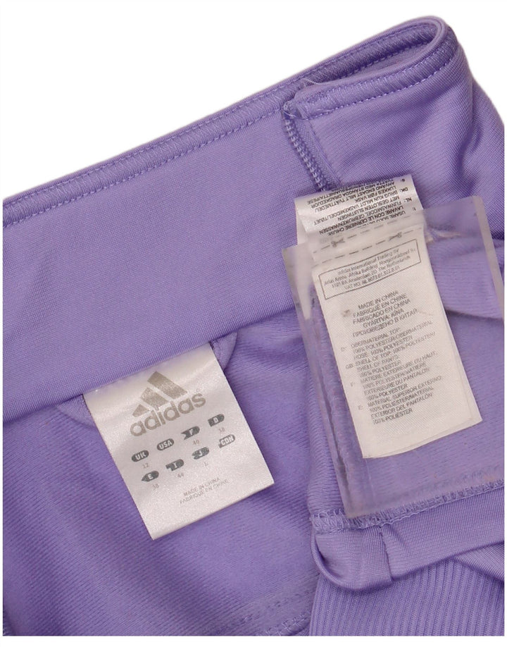 ADIDAS Womens Tracksuit Top Jacket UK 12 Médio Roxo Poliéster