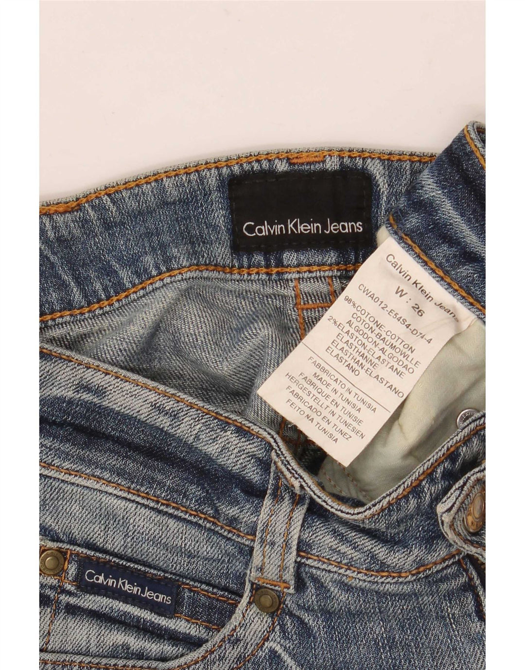 Calvin Klein Jeans Slim Feminino W26 L30 Azul Algodão