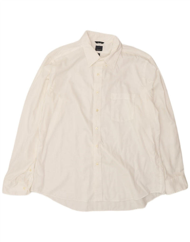 Camisa masculina Chaps tamanho 18 2XL algodão branco