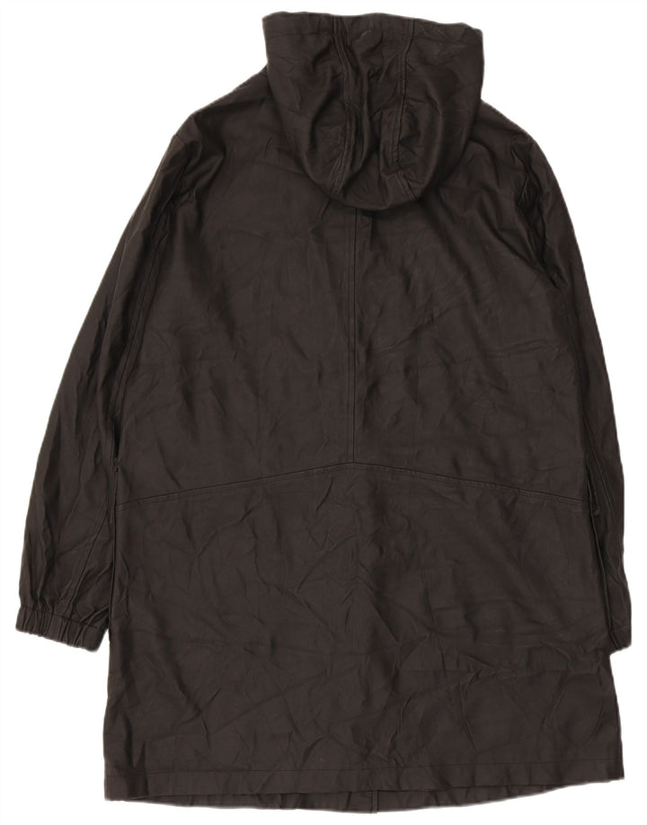 Capa de chuva feminina com capuz Zara UK 14 médio preto