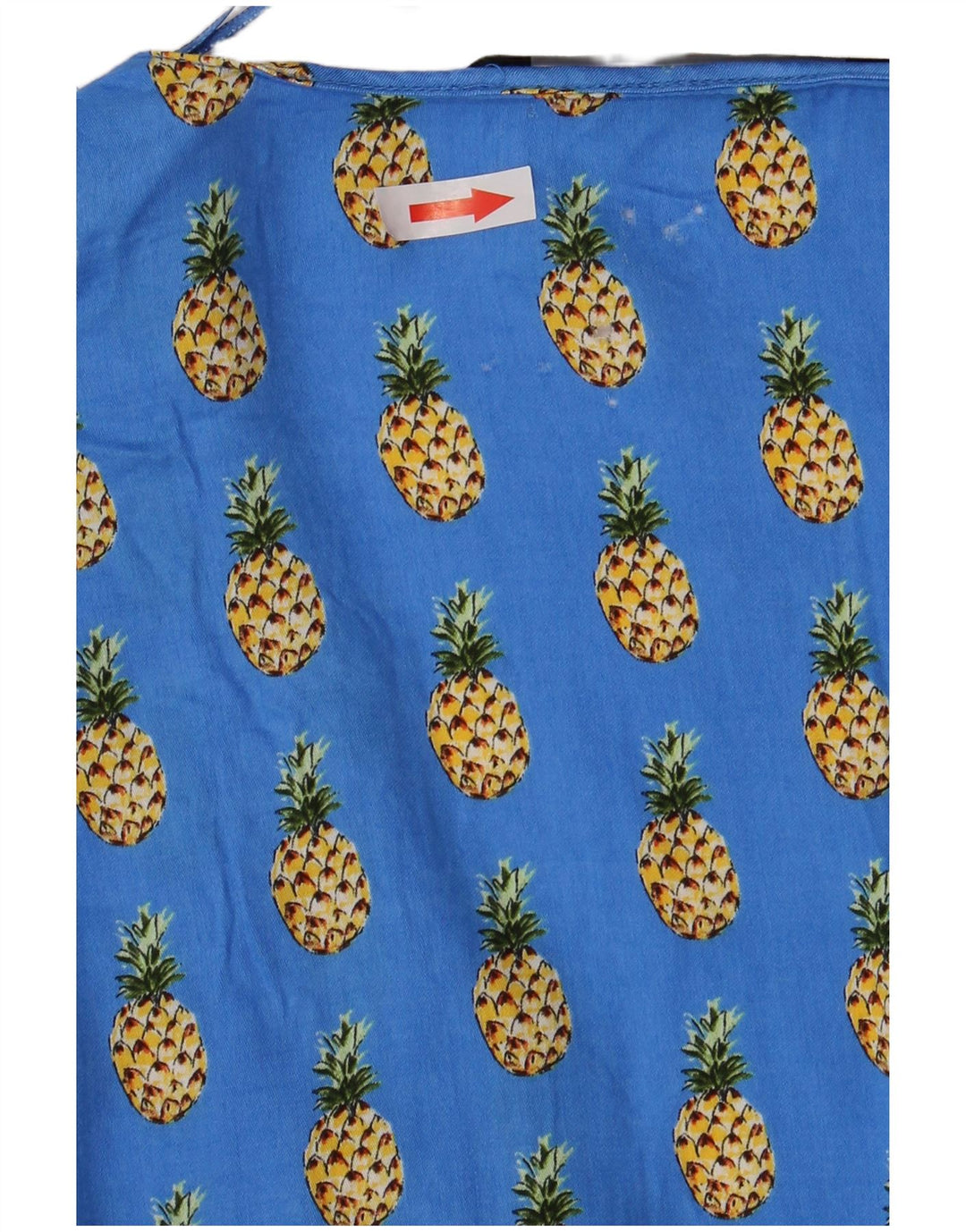 Blusa feminina Zara com padrão abstrato manga 3/4 UK 18 XL azul viscose