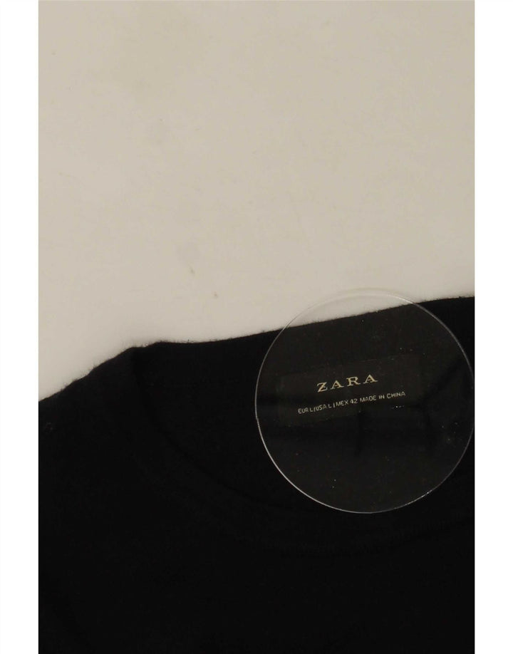 Zara Suéter masculino com gola redonda grande azul marinho