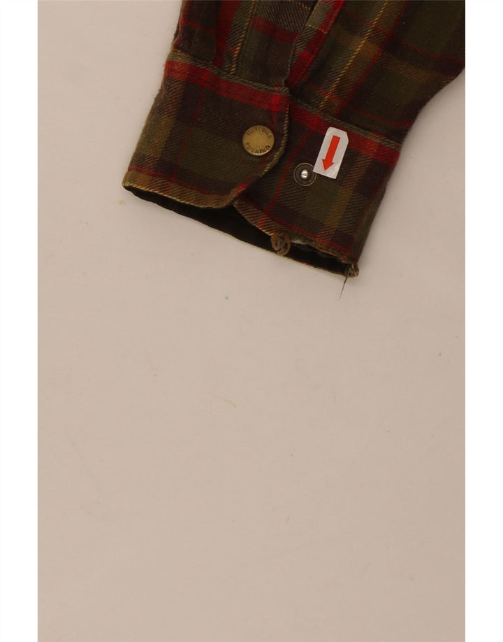 Camisa masculina de flanela Univers grande algodão xadrez cáqui
