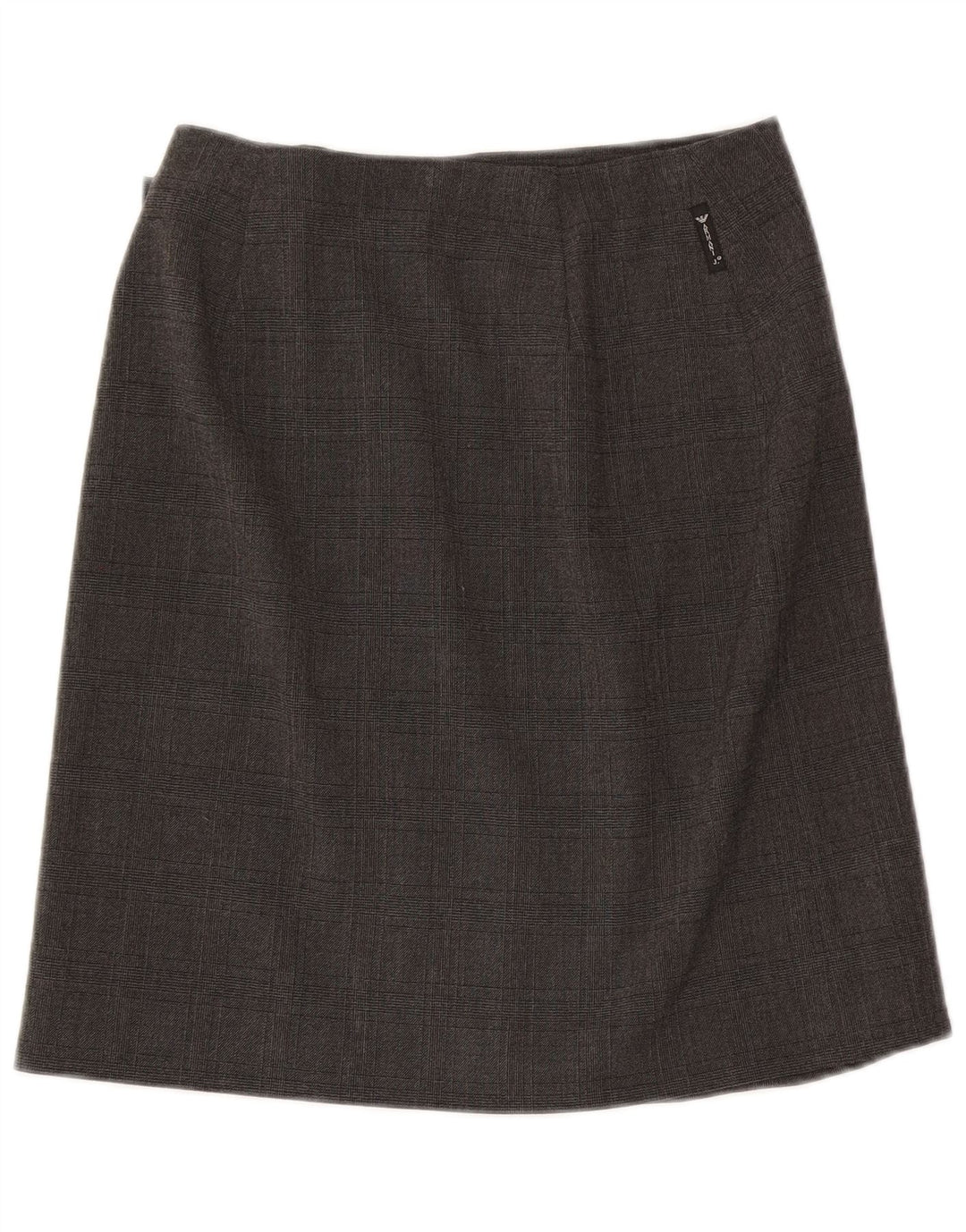 Saia feminina Armani US 6 médio W28 poliéster xadrez cinza