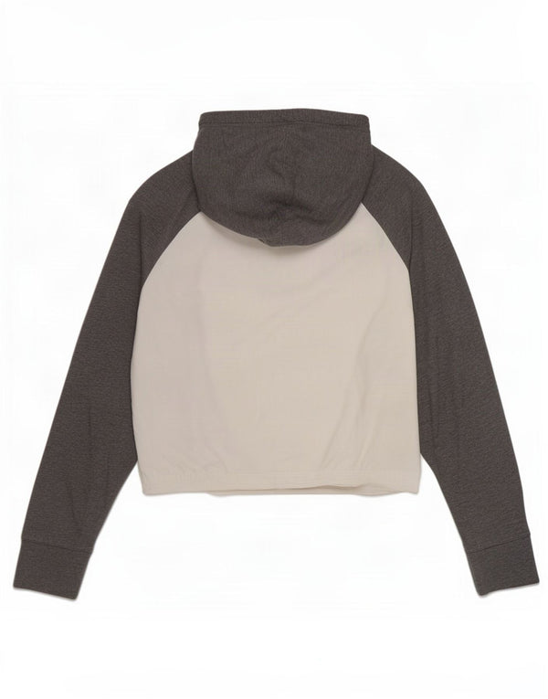 Top gráfico feminino Hollister manga comprida UK 6 XS branco colorblock