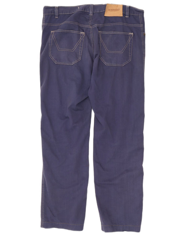 Jeckerson Mens Straight Jeans IT 50 Grande W34 L28 Azul Marinho Algodão