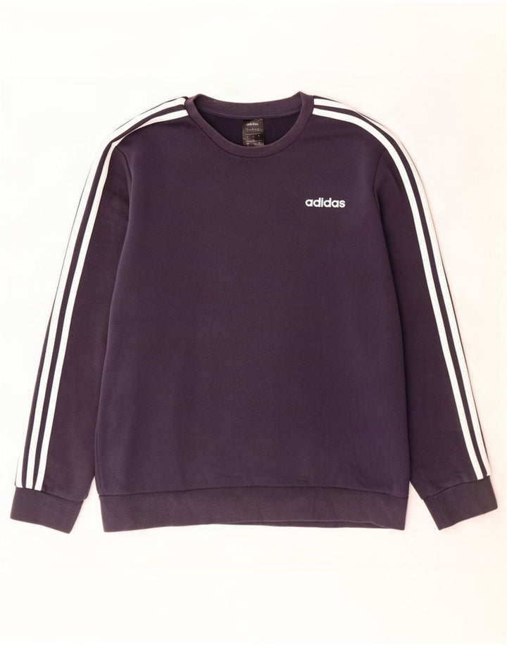 Adidas Mens Moletom Jumper Grande Algodão Azul Marinho