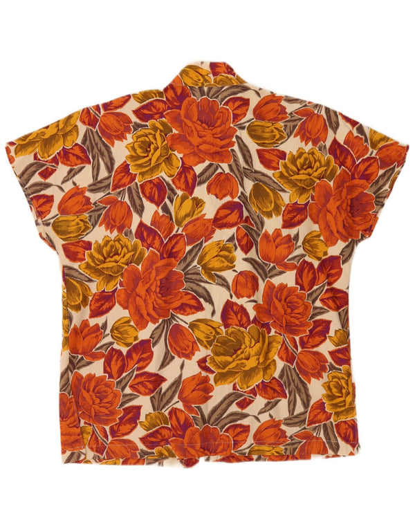 Blusa feminina de manga curta Benetton IT 46 grande floral multicolorido