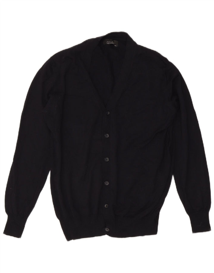 Suéter cardigã masculino Zara XL azul marinho