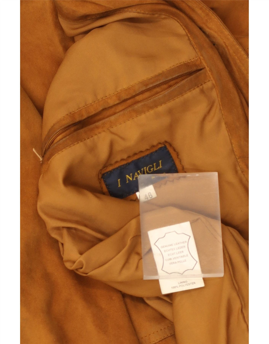 Jaqueta bomber masculina de camurça I NAVIGLI IT 48 couro marrom médio