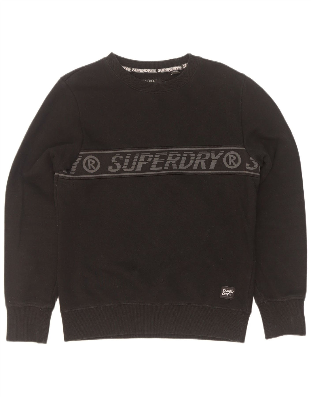 Superdry moletom gráfico masculino jumper pequeno algodão preto