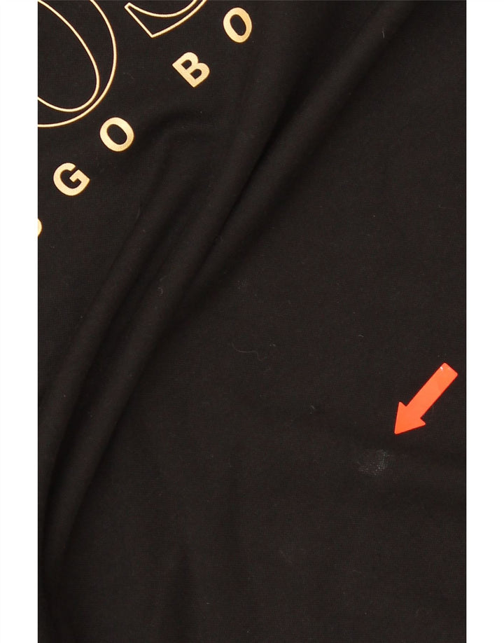 HUGO BOSS moletom gráfico masculino jumper médio algodão preto