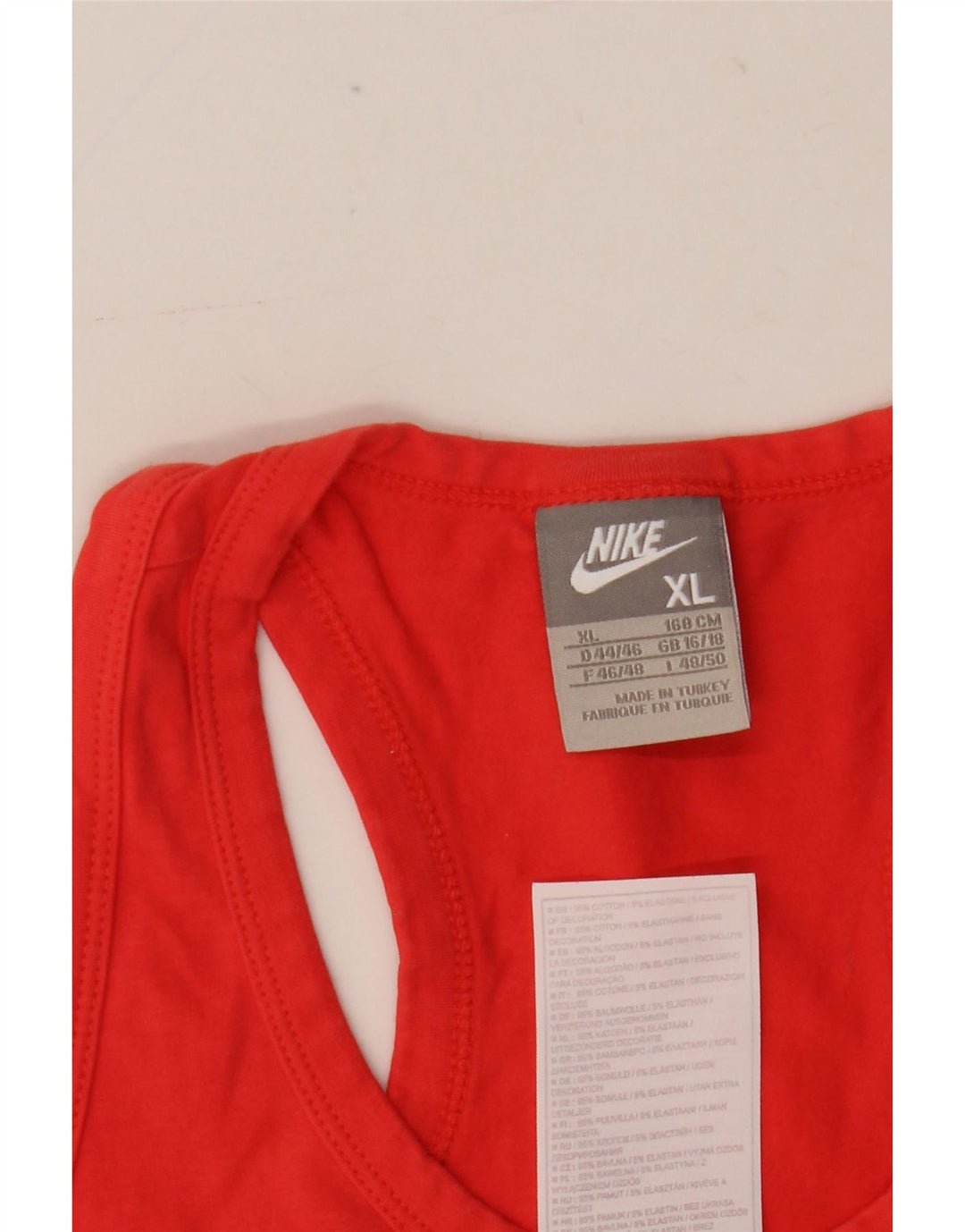 Nike Womens Jersey Vest Top UK 16/18 XL Vermelho Algodão