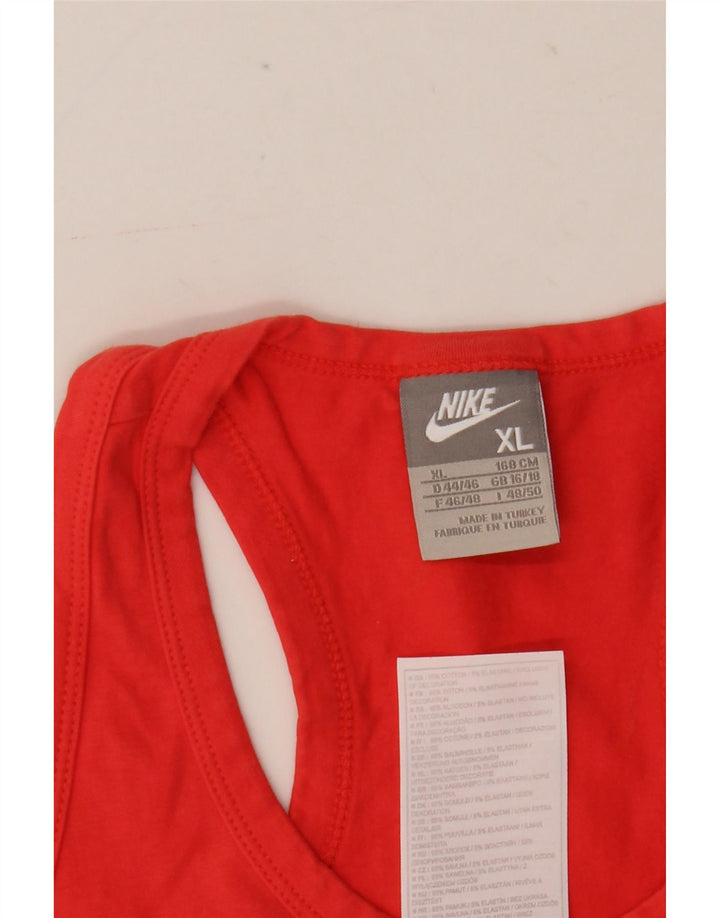 Nike Womens Jersey Vest Top UK 16/18 XL Vermelho Algodão