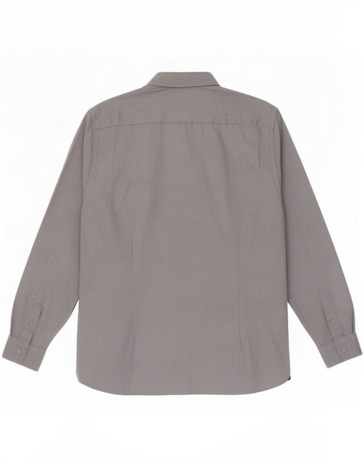 Camisa masculina Ted Baker tamanho 5 XL algodão manchado cinza
