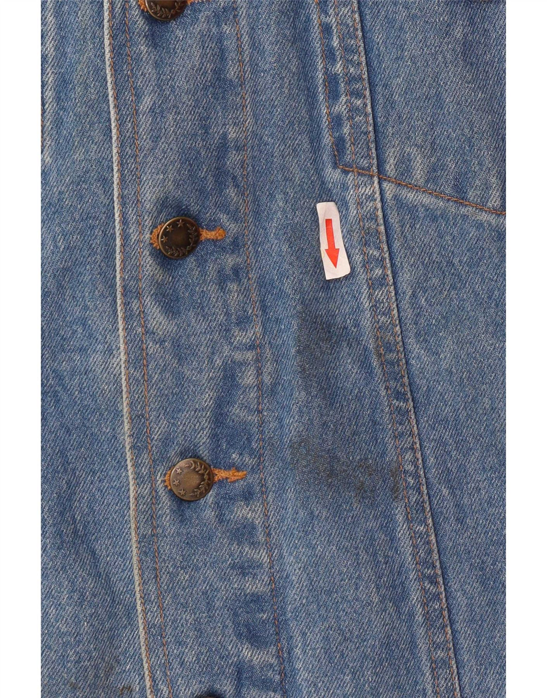 Marcel Clair Mens Denim Gilet UK 40 Grande Algodão Azul