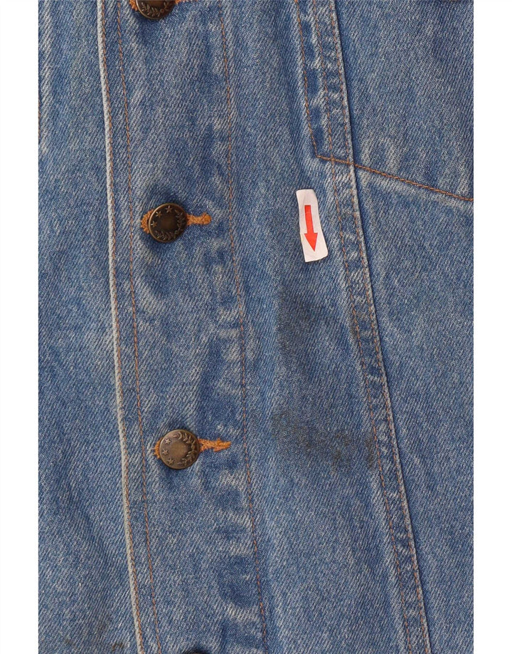Marcel Clair Mens Denim Gilet UK 40 Grande Algodão Azul