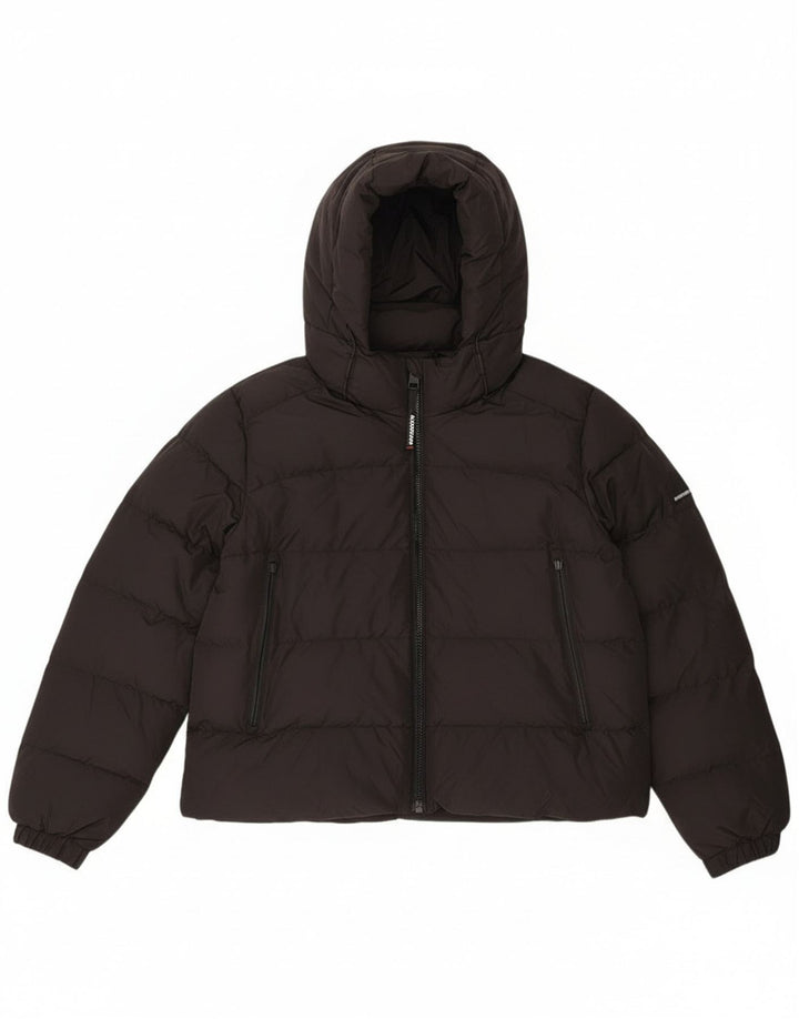 Jaqueta acolchoada com capuz Superdry Womens Crop UK 16 grande poliéster preto
