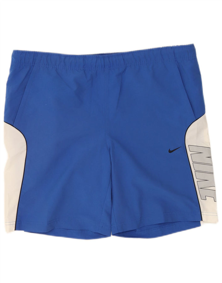 Shorts esportivos gráficos masculinos Nike médio azul colorblock poliéster