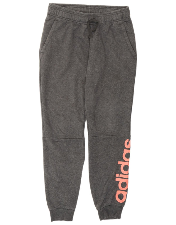 Adidas Womens Graphic Tracksuit Trousers Joggers UK 8/10 Small Grey Cotton