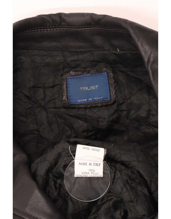 Jaqueta de couro masculina vintage IT 52 XL couro preto