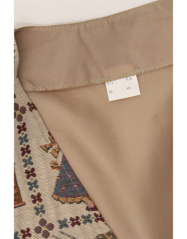 Colete gráfico feminino vintage EU 40 médio bege