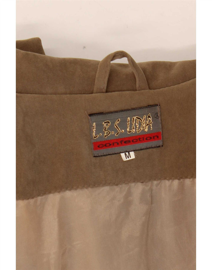 Jaqueta de motociclista feminina vintage UK 14 médio cáqui