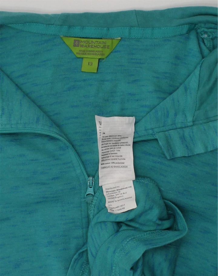 MOUNTAIN WAREHOUSE Boys Zip Hoodie Sweater 12-13 Years Green Cotton | Vintage Mountain Warehouse | Thrift | Second-Hand Mountain Warehouse | Used Clothing | Messina Hembry 