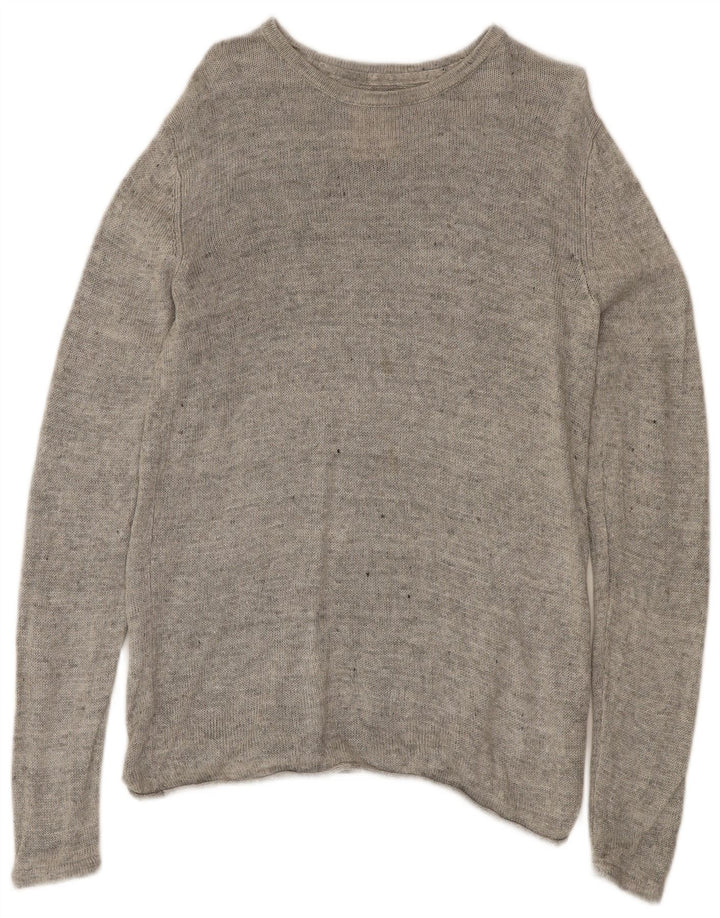 Suéter masculino FAT FACE com gola canoa e linho cinza médio