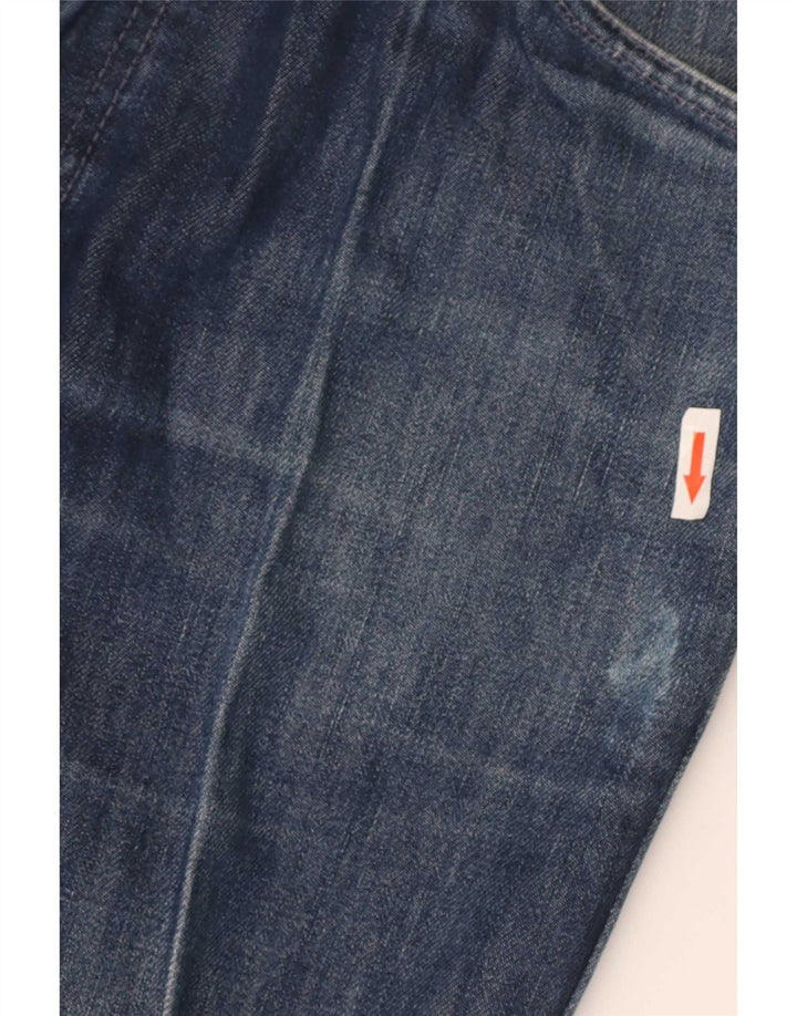Calça jeans reta masculina Levi's desgastada W33 L34 azul algodão