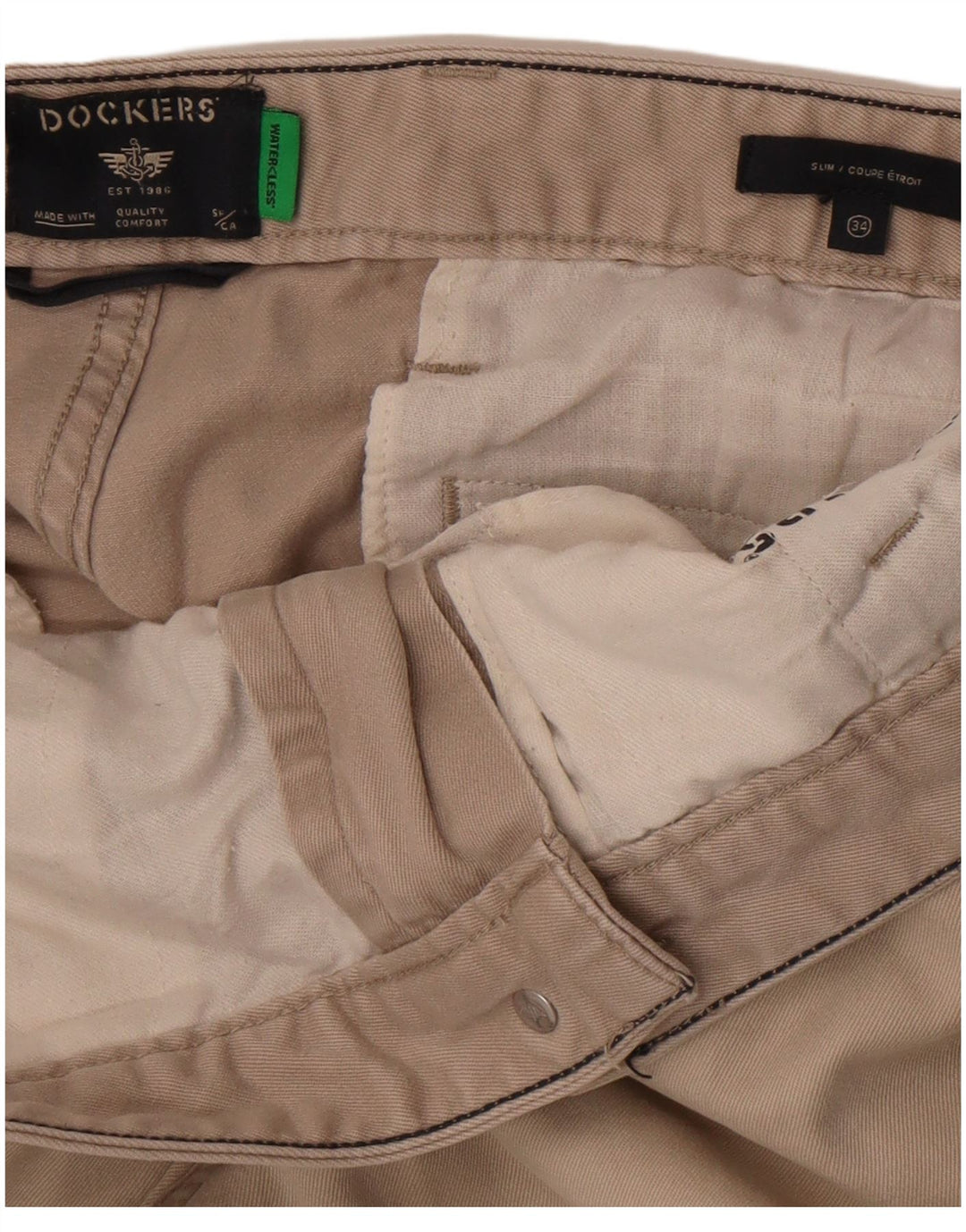 Calça Dockers Mens Slim Chino W34 L29 Bege